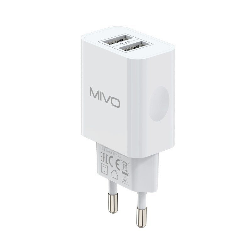 Сетевое зарядное устройство MIVO 2.4A 2xUSB MP-224