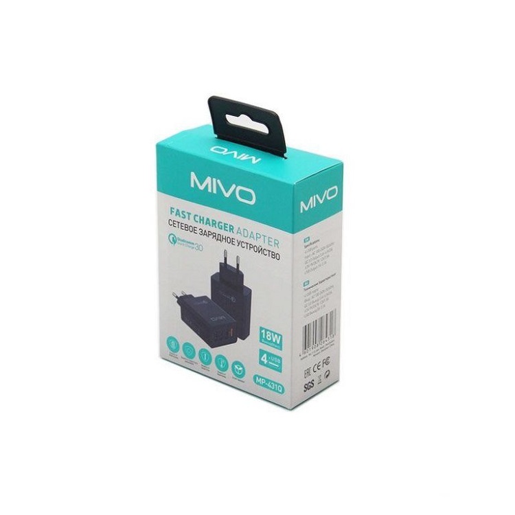 Сетевое зарядное устройство Mivo 4 USB 18W MP-431Q