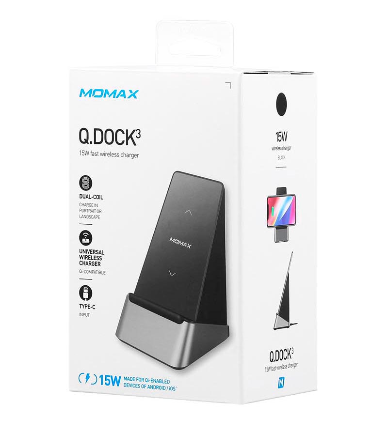 Беспроводная зарядка Momax Q.Dock 3 Fast Wireless Charger 15W  (UD15)