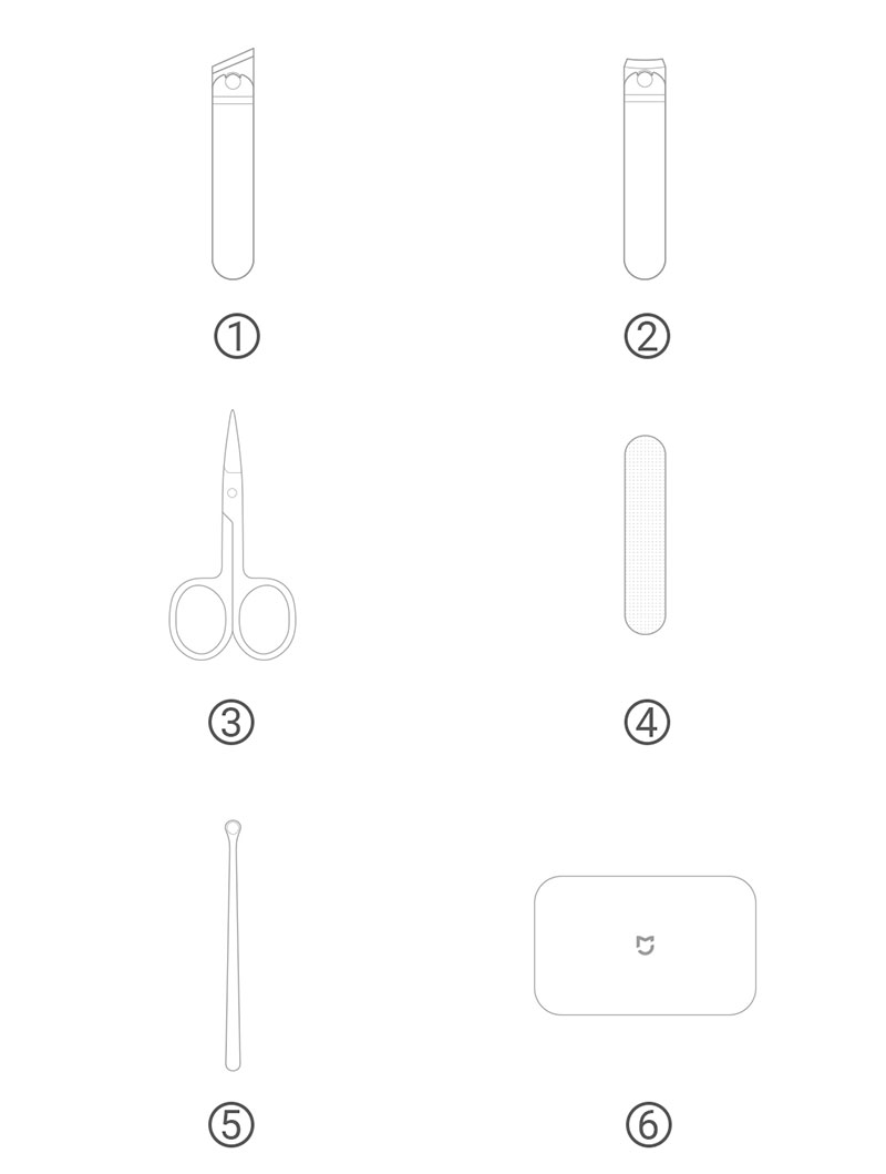 Маникюрный набор Xiaomi Mijia Nail Clipper Five Piece Set (MJZJD002QW)