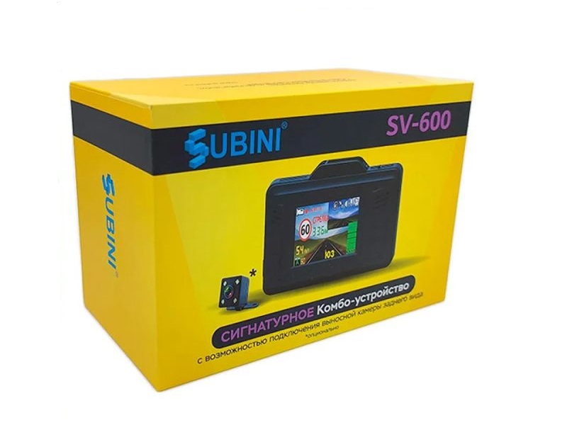 Видеорегистратор с сигнатурным антирадаром Subini SV-600 с камерой заднего вида