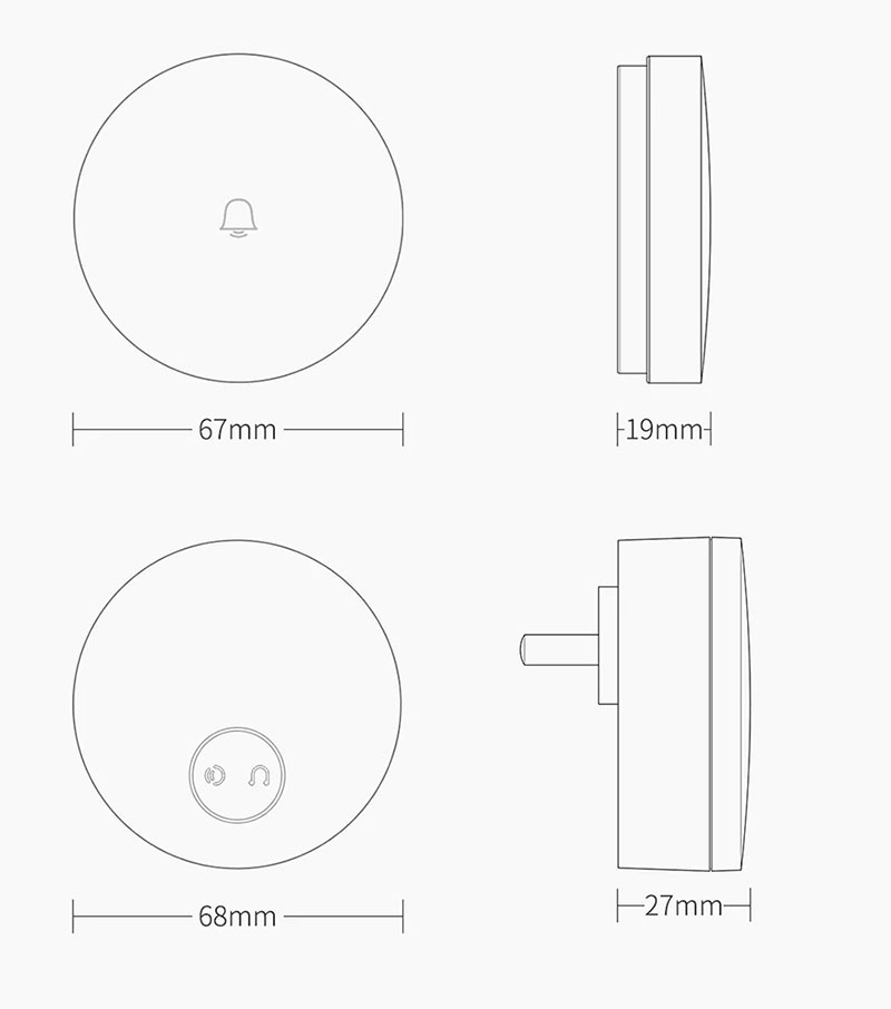 Звонок дверной беспроводной Xiaomi Linptech Wireless Doorbell Wi-Fi Version
