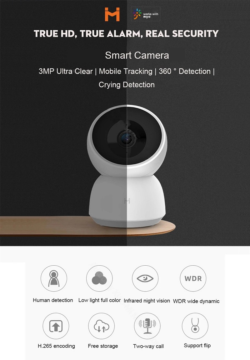 Поворотная IP камера Xiaomi IMILAB Home Security Camera A1 3MP (CMSXJ19E) Global