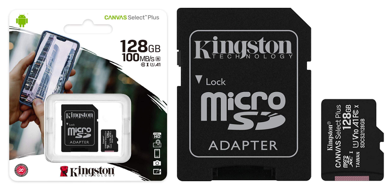 Карта памяти MicroSDXC Kingston 128GB Class 10 Canvas Select UHS-I U1 (100 Mb/s) (SDCS/128GB)